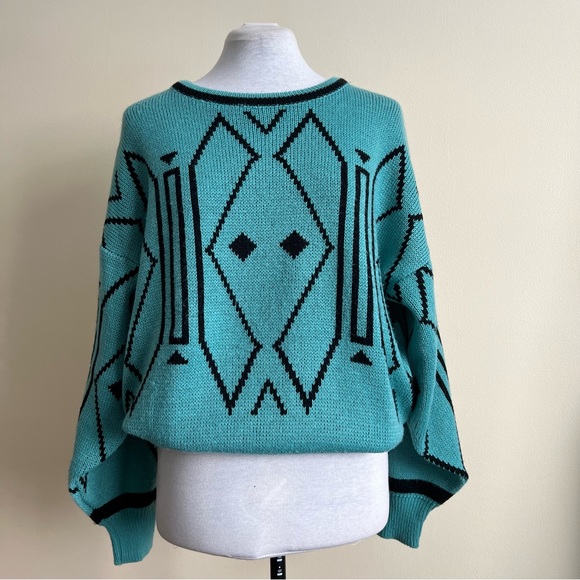 vintage 80s balloon sleeve sweater - Picture 1 of 10